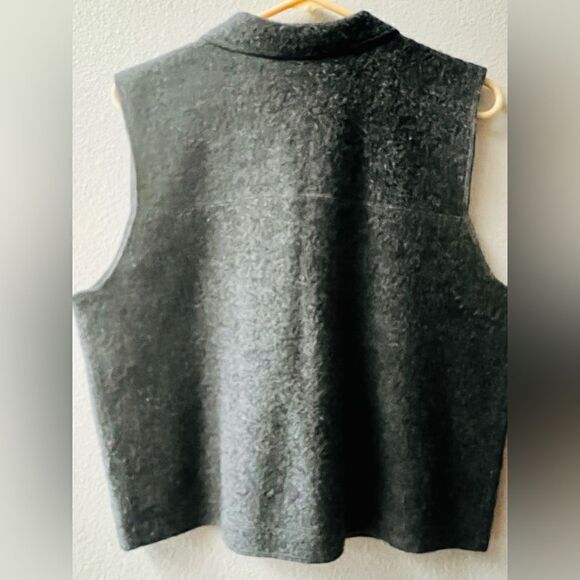 LIZ CLAIBORNE CRAZY HORSE VINTAGE 100% WOOL GREY VEST SIZE L - Picture 4 of 6